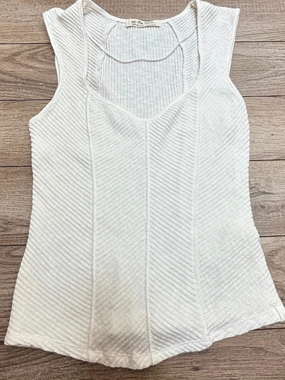 We The Free Boss Babe Tank Ribbed Tank Top White Size Large
